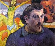 Paul Gauguin Self Portrait with Yellow Christ oil painting artist